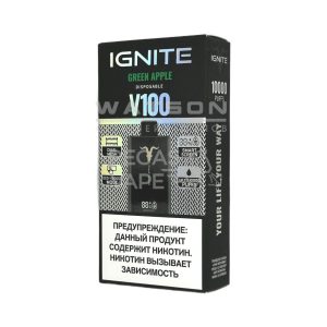 Электронная сигарета IGNITE V-100 (10000) (Зеленое яблоко)