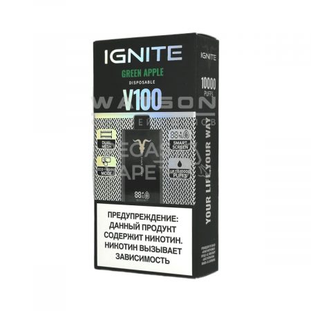 Электронная сигарета IGNITE V-100 (10000) (Зеленое яблоко)
