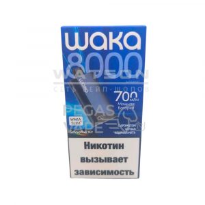 Электронная сигарета WAKA Slim-8000 ( Черная ледяная мята)
